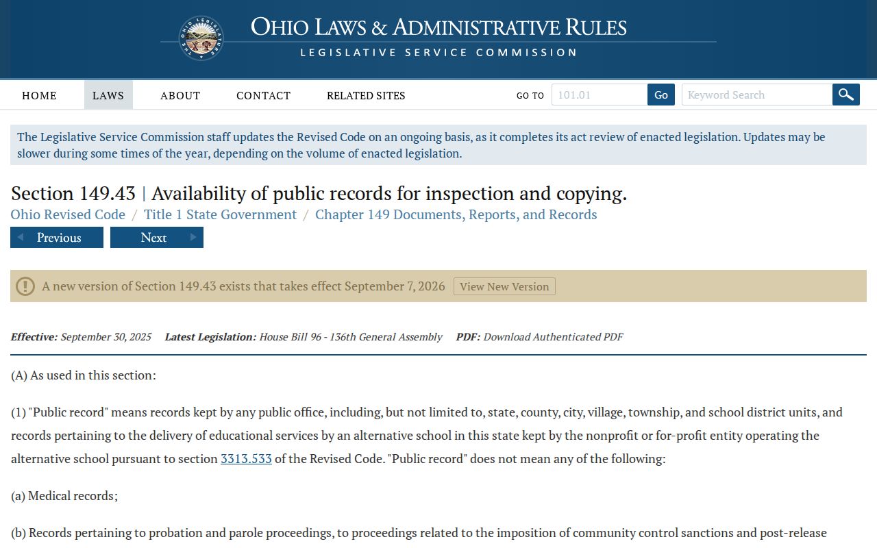 Painesville neighbors Ohio Public Records Act source