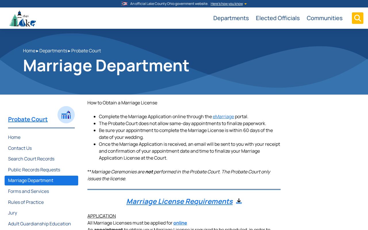 Painesville previous residents Lake County Probate marriage records and copies