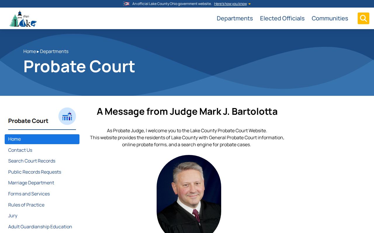 Painesville previous residents Lake County Probate Court estate records access